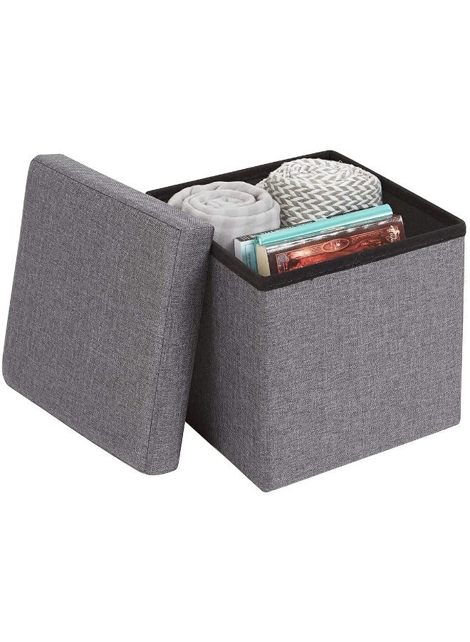 LAZER Folding Storage Cube Stool, Grey, Pack of 8 - Image 3